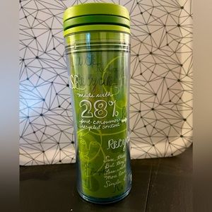 Starbucks 2008 Green Reduce Reuse Recycle Travel Coffee Mug Tumbler w/ Lid 12oz